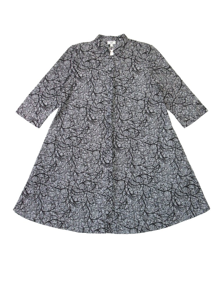 Nwt Zuri Kenya Just One Dress In Canopy Black White Cotton Button Shirtdress M — image 2 of 6